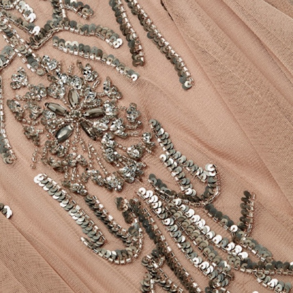 Aidan Mattox sequined spaghetti strap column dress - Picture 5 of 6
